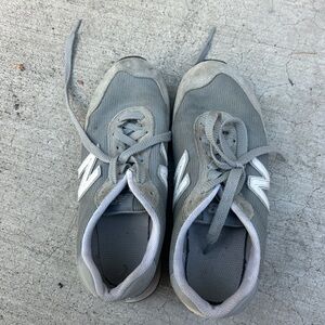 New Balance Kids' Gray and White Sneakers